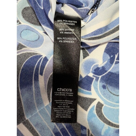 Chicos Travelers Diagonal Striped Top Black White Large - Picture 6 of 8